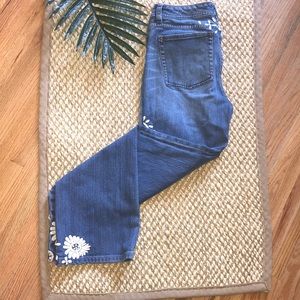 WHBM Blanc Embroidered Jeans